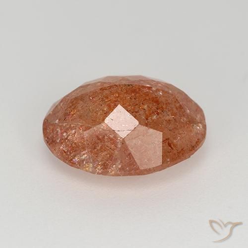 Pierre de soleil Orange moyen naturelle ovale, 4.17 ct, Translucide