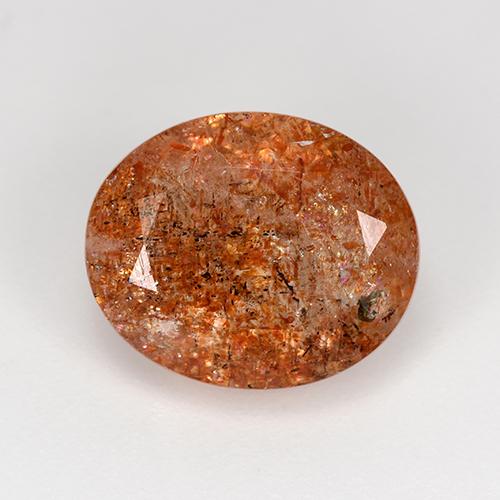 Pierre de soleil orange naturelle coupe ovale, 4,31 ct, translucide