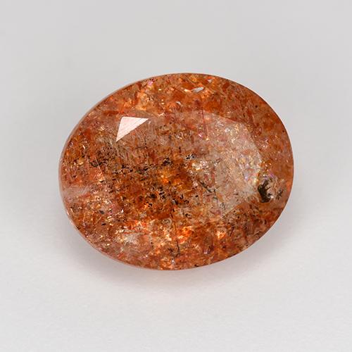 Pierre de soleil orange naturelle coupe ovale, 4,31 ct, translucide