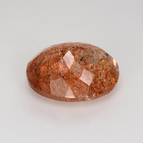Pierre de soleil orange naturelle coupe ovale, 4,31 ct, translucide