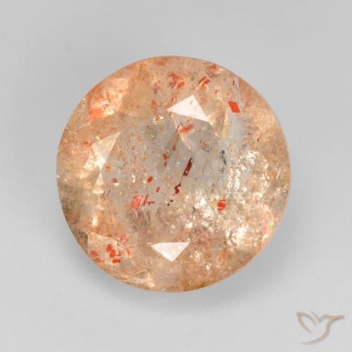 Pierre de soleil Orange tigre léger naturelle Tour, 4.05 ct, Transparent