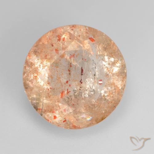Pierre de soleil Orange tigre léger naturelle Tour, 4.05 ct, Transparent