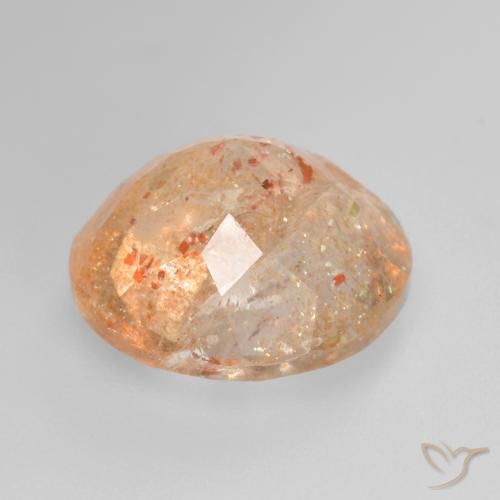 Pierre de soleil Orange tigre léger naturelle Tour, 4.05 ct, Transparent