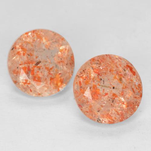Achetez naturel 1,46ct orange pierre de soleil gems, coupe roude, en provenance inde chez gemselect. en stock, livraison internationale!