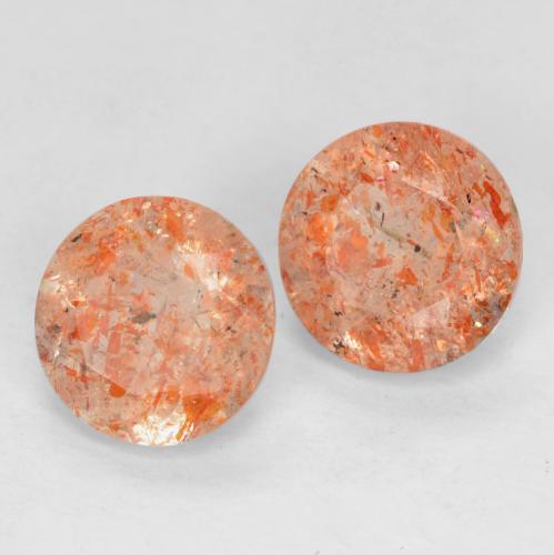 Achetez naturel 1,46ct orange pierre de soleil gems, coupe roude, en provenance inde chez gemselect. en stock, livraison internationale!