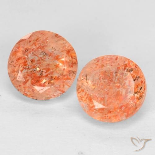 1.76ctw Naturel Orange moyen-léger Pierre de soleil, Tour, Translucide