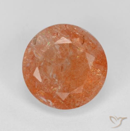 Pierre de soleil Orange rougeâtre naturelle Tour, 4.67 ct, Translucide
