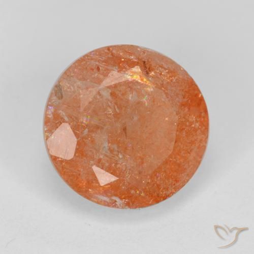 Pierre de soleil Orange rougeâtre naturelle Tour, 4.67 ct, Translucide