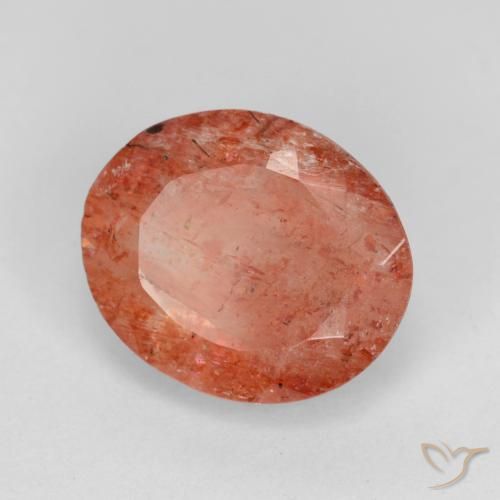 Pierre de soleil Rouge moyen naturelle ovale, 3.80 ct, Translucide