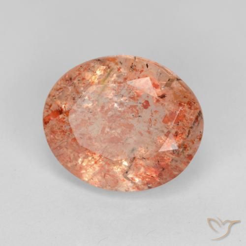 Pierre de soleil Orange rougeâtre naturelle ovale, 4.50 ct, Translucide