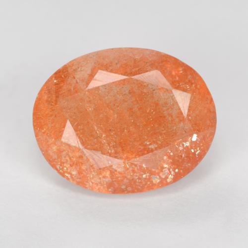 Pierre de soleil orange naturelle coupe ovale, 2,42 ct, translucide