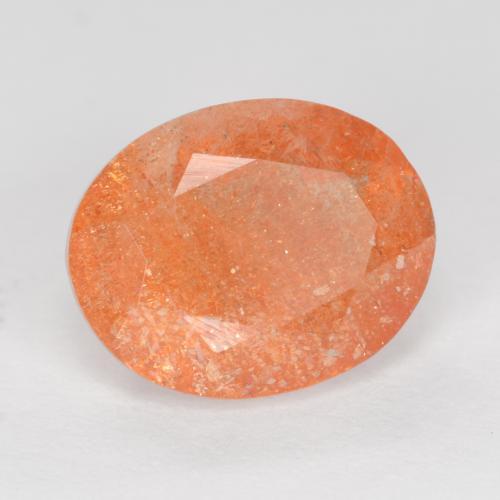 Pierre de soleil orange naturelle coupe ovale, 2,42 ct, translucide
