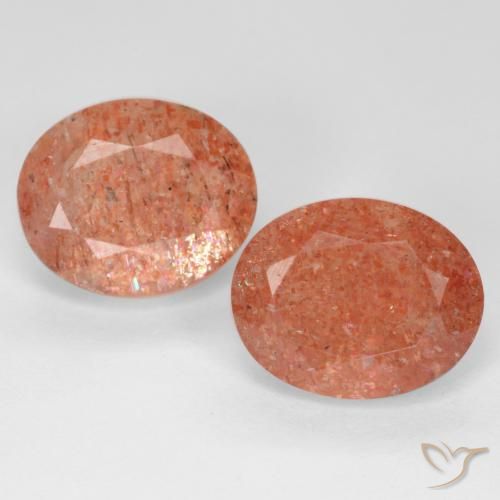 4.91ctw Naturel Orange pamplemousse Pierre de soleil, ovale, Translucide
