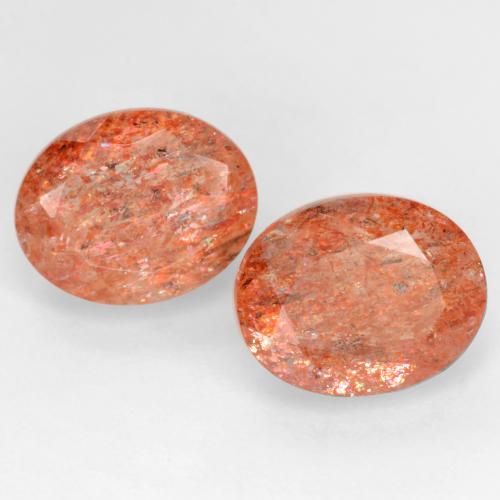 Achetez naturel 5.94ct Orange rougeâtre Pierre de Soleil  gems, Coupe ovale, En provenance Inde chez GemSelect. En stock, livraison internationale!