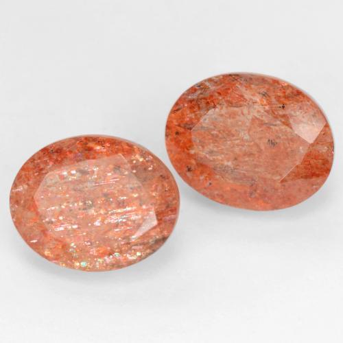 Achetez naturel 5.94ct Orange rougeâtre Pierre de Soleil  gems, Coupe ovale, En provenance Inde chez GemSelect. En stock, livraison internationale!