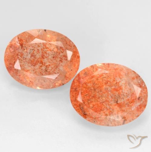 5.15ctw Naturel Orange moyen Pierre de soleil, ovale, Translucide