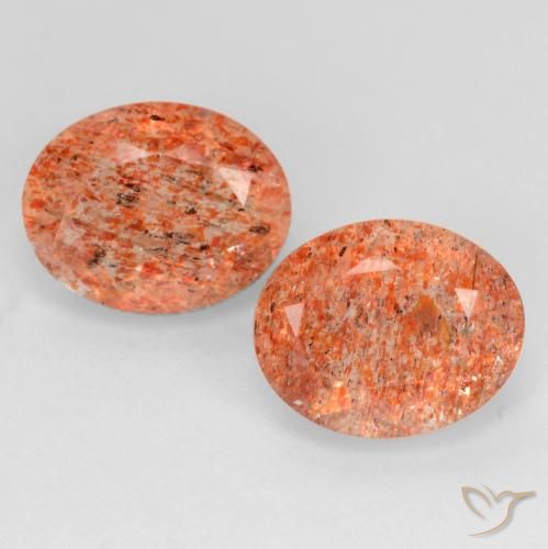 4.65ctw Naturel Orange moyen Pierre de soleil, ovale, Translucide