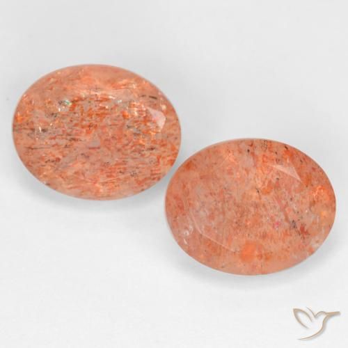 5.24ctw Naturel Orange moyen Pierre de soleil, ovale, Translucide