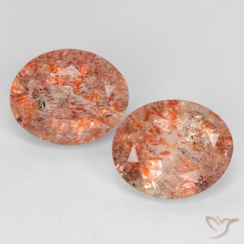4.83ctw Naturel Orange chaud Pierre de soleil, ovale, Translucide