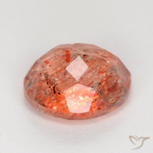 Pierre de soleil Rouge moyen naturelle ovale, 2.80 ct, Translucide