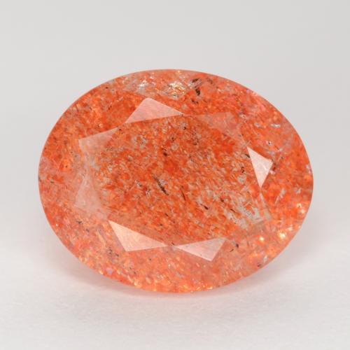 Pierre de soleil rouge naturelle coupe ovale, 2,50 ct, translucide