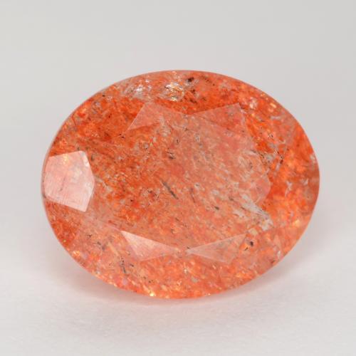 Pierre de soleil rouge naturelle coupe ovale, 2,50 ct, translucide