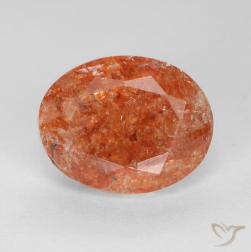 Pierre de Soleil  Orange chaud naturelle Coupe ovale, 2.73 ct, Translucide