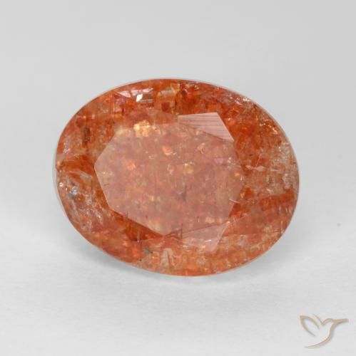 Pierre de Soleil  Orange chaud naturelle Coupe ovale, 2.73 ct, Translucide