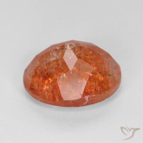Pierre de Soleil  Orange chaud naturelle Coupe ovale, 2.73 ct, Translucide