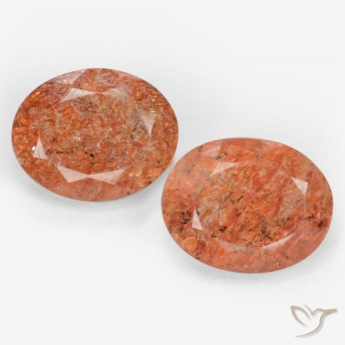 4.99ctw Naturel Orange pamplemousse Pierre de soleil, ovale, Translucide