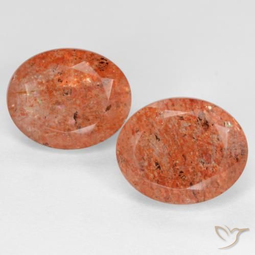 5.55ctw Naturel Orange pamplemousse Pierre de soleil, ovale, Translucide
