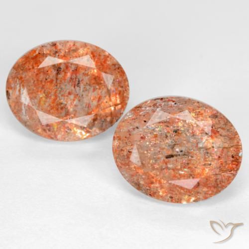 5.73ctw Naturel Orange gingembre Pierre de soleil, ovale, Translucide