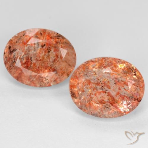 5.22ctw Naturel Orange pamplemousse Pierre de soleil, ovale, Transparent