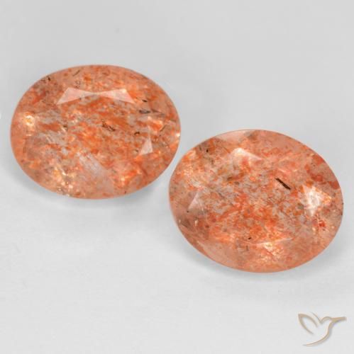4.30ctw Naturel Orange pamplemousse Pierre de soleil, ovale, Transparent