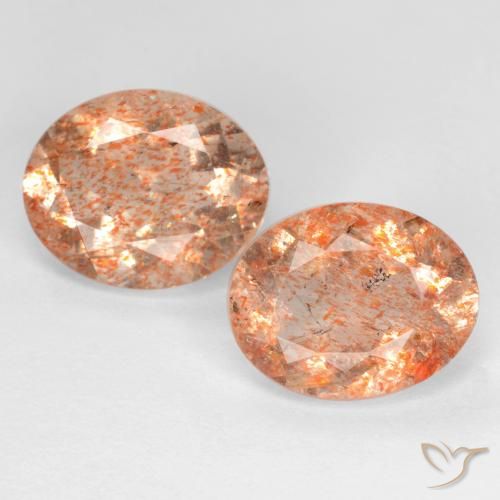 4.22ctw Naturel Orange clair Pierre de soleil, ovale, Transparent