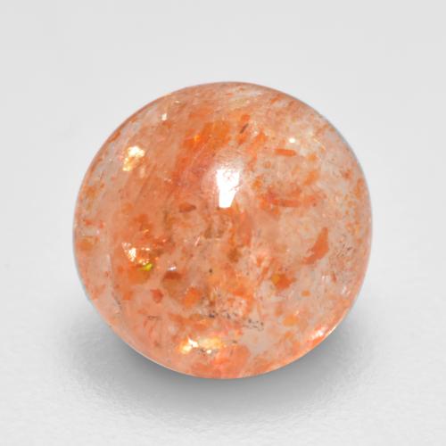 Pierre de soleil orange naturelle coupe roude, 0,86 ct, translucide