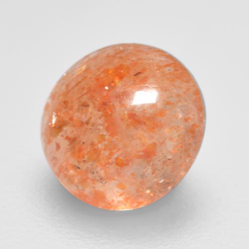 Pierre de soleil orange naturelle coupe roude, 0,86 ct, translucide