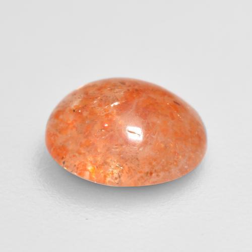 Pierre de soleil orange naturelle coupe roude, 0,86 ct, translucide