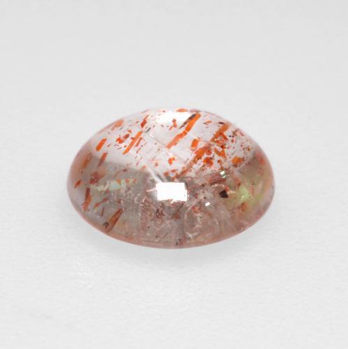 Pierre de soleil orange naturelle coupe roude, 0,86 ct, transparent