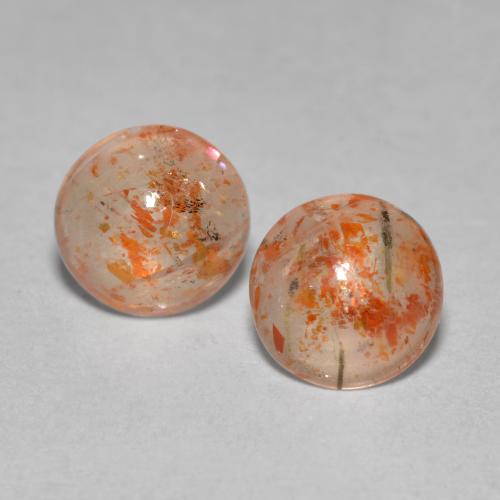 Achetez naturel 1.29ct Orange chaud Pierre de Soleil  gems, Coupe roude, En provenance Inde chez GemSelect. En stock, livraison internationale!