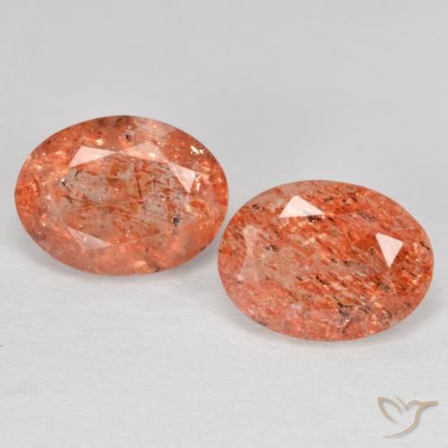 2.52ctw Naturel Orange pamplemousse Pierre de soleil, ovale, Translucide