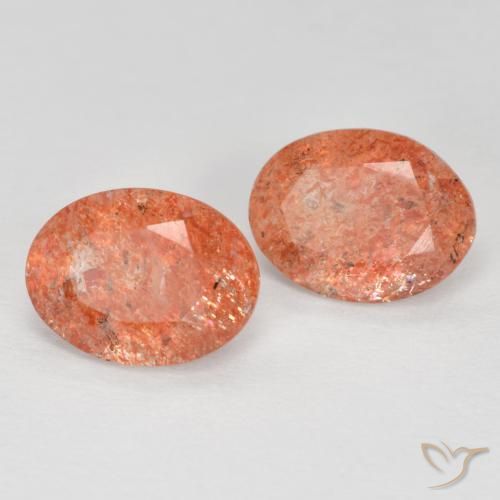 2.19ctw Naturel Orange pamplemousse Pierre de soleil, ovale, Translucide