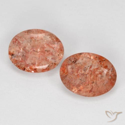 2.23ctw Naturel Orange moyen Pierre de soleil, ovale, Translucide