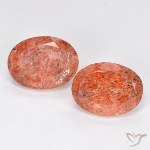 2.50ctw Naturel Orange moyen Pierre de soleil, ovale, Translucide