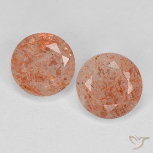 1.51ctw Naturel Orange moyen-léger Pierre de soleil, Tour, Translucide
