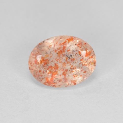 Pierre de soleil orange naturelle coupe ovale, 1,43 ct, translucide