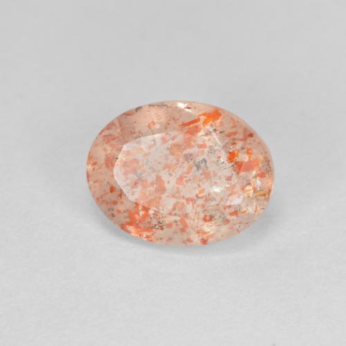Pierre de soleil orange naturelle coupe ovale, 1,43 ct, translucide