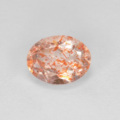 Pierre de Soleil  Orange gingembre naturelle Coupe ovale, 1.28 ct, Translucide