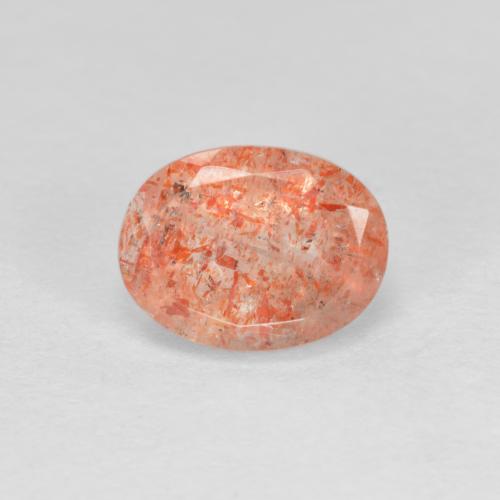 Pierre de soleil orange naturelle coupe ovale, 1,53 ct, translucide