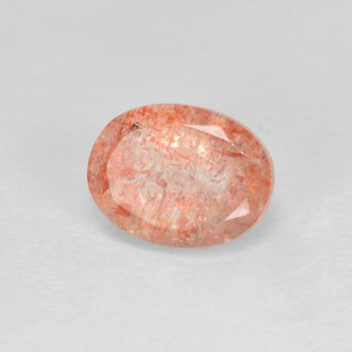 Pierre de soleil orange naturelle coupe ovale, 1,53 ct, translucide